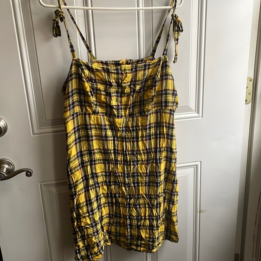 Hot Topic Yellow Plaid Dress